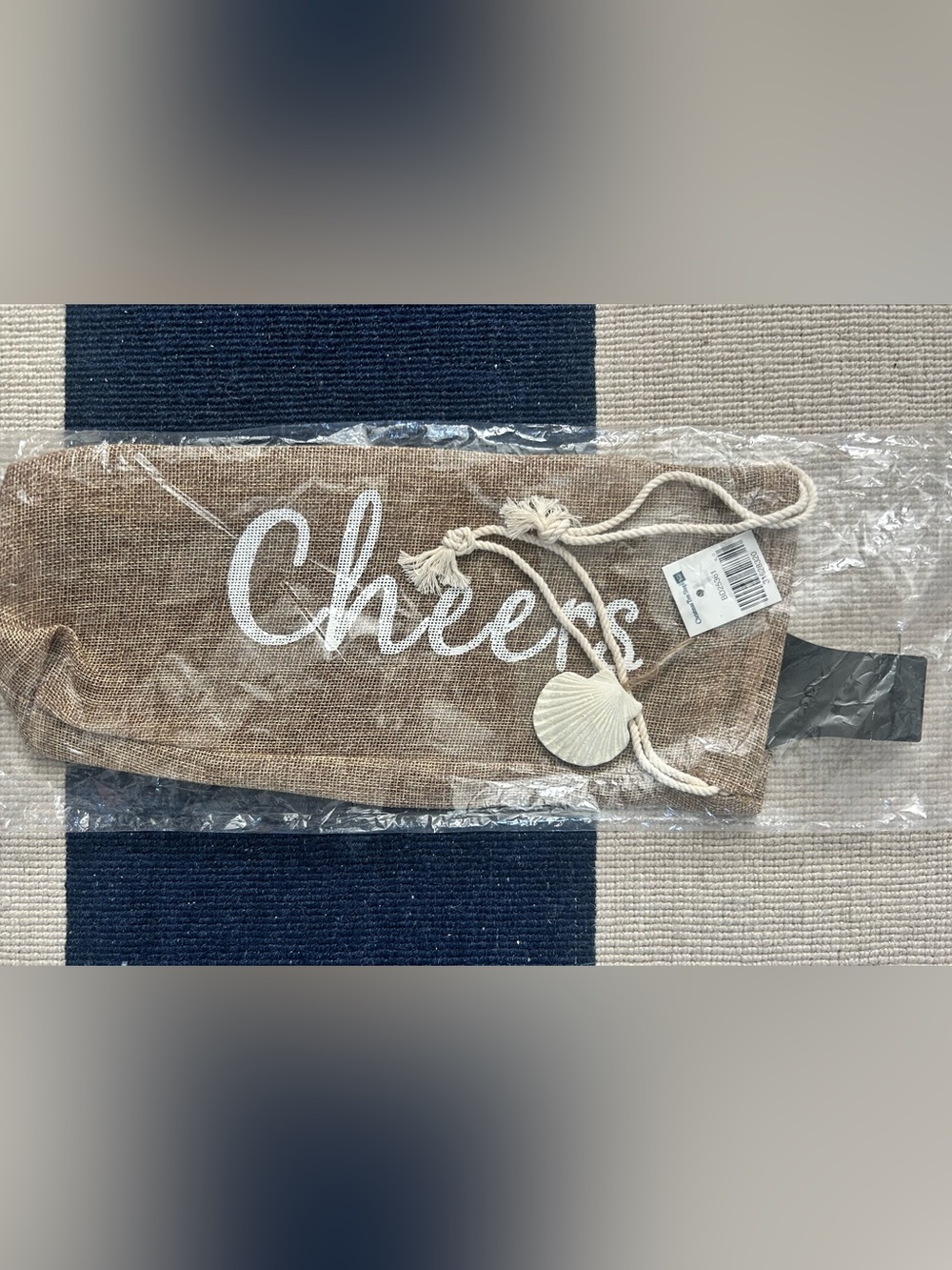 NEW Cheers beachy seashell wine bag reusable wine tote 🐚
